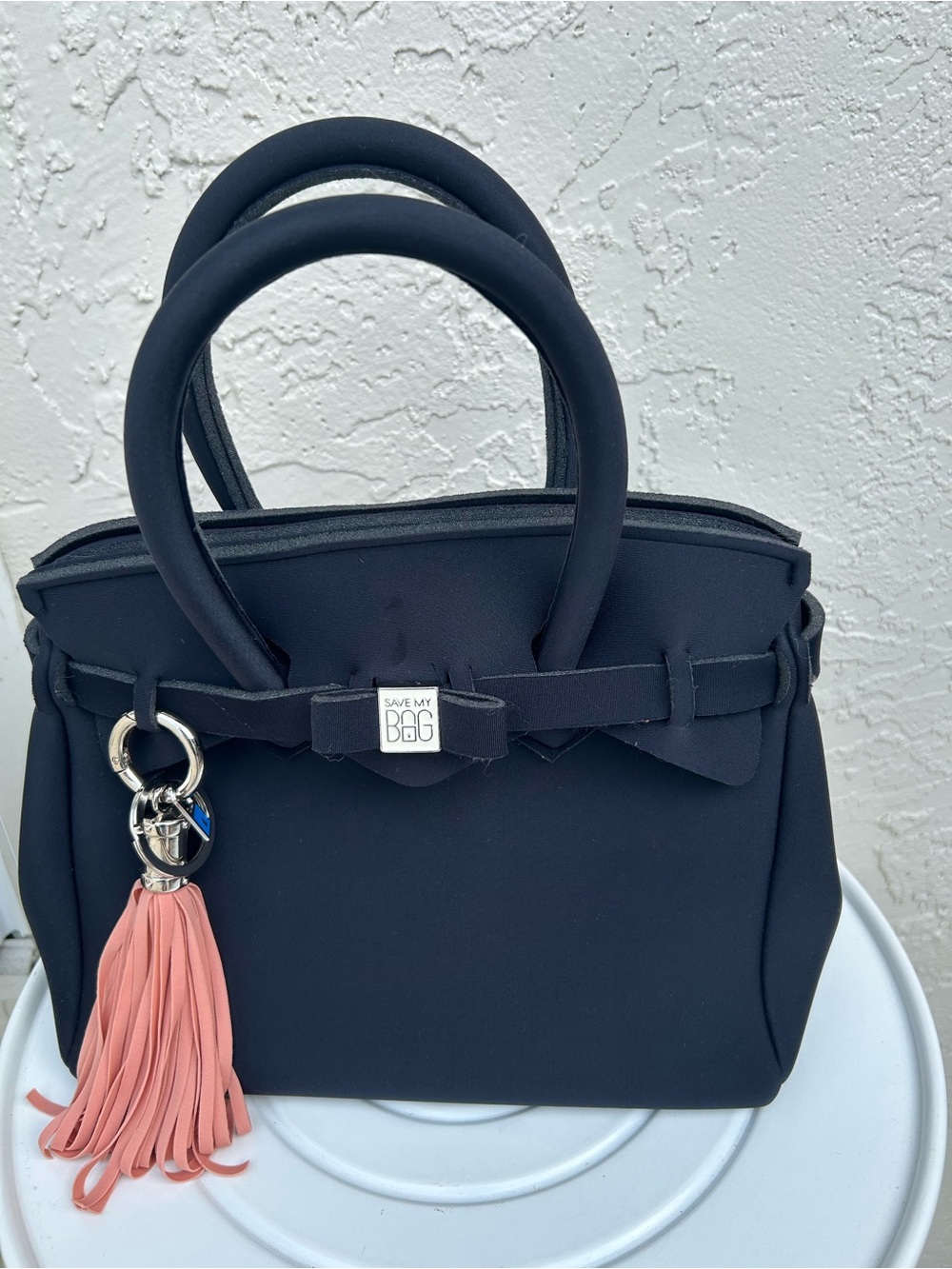 NEW Save My Bag 100% Made in Italy Miss World Black Tote Handbag Lightweight